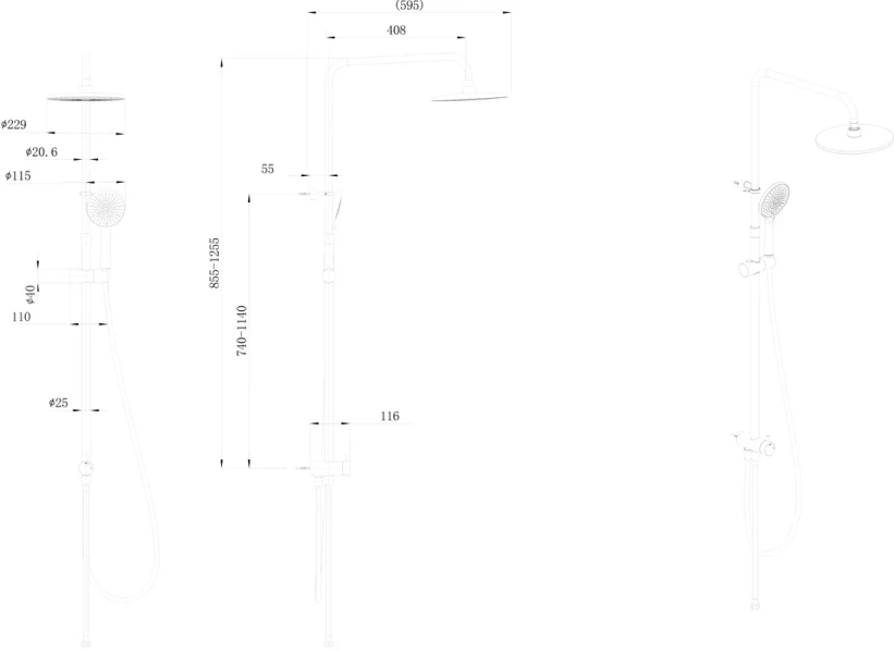 Душевая стойка Kerama Marazzi Fonte хром, без смесителя - фото 8