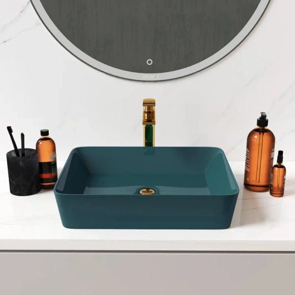 Раковина Grossman 48 см зеленая матовая, накладные (на столешницу), пристенные - фото 3