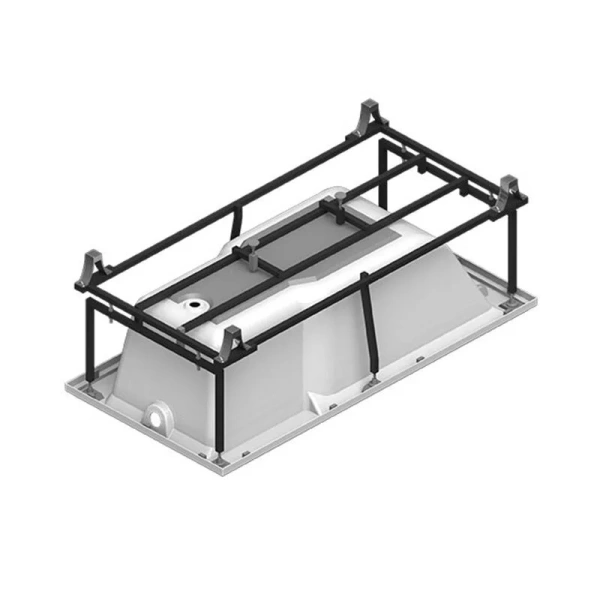 Акриловая ванна Fra Grande Русильон-Chrome 4-01-2-0-0-424, 180 x 90 см, рама-подставка на декоративных ножках, комплект панелей, подголовник, слив-перелив полуавтомат, 12 форсунок Релакс хром, контроллер 200, белая, с гидромассажем - фото 6