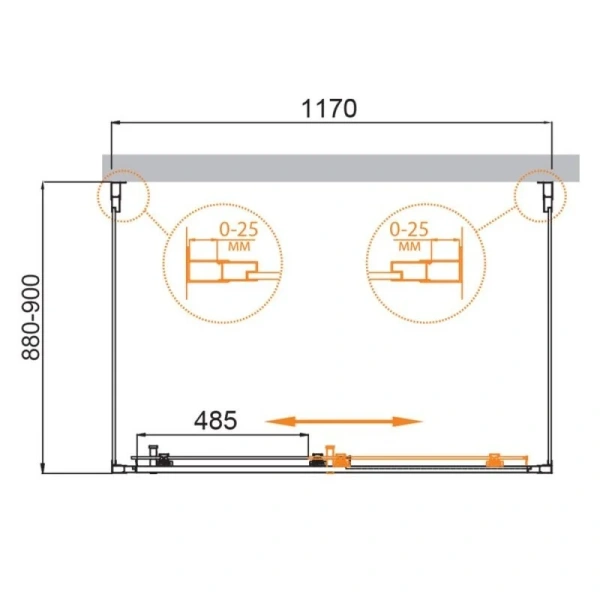 Душевой уголок Cezares Molveno 120х90 см рифленое стекло - фото 2
