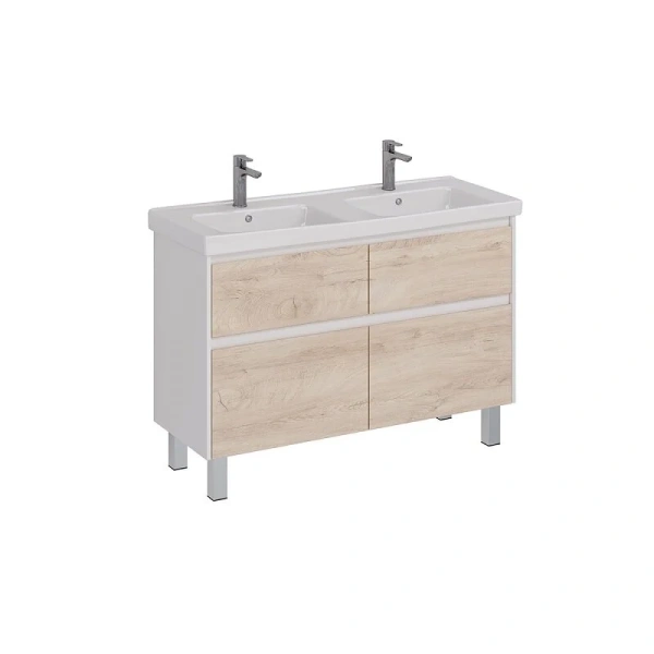 Тумба под раковину подвесная Lemark Combi 125 см дуб кантри, недорогo, комплект (набор) - фото 7