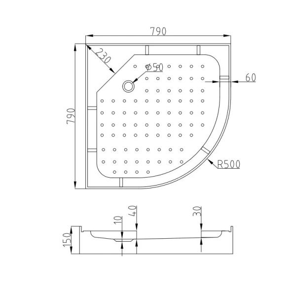 Душевая кабина Deto EM 80x80 см четверть круга - фото 3