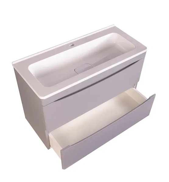 Тумба под раковину подвесная Style Line Бергамо 80 см серая, подвесная, пристенная - фото 4