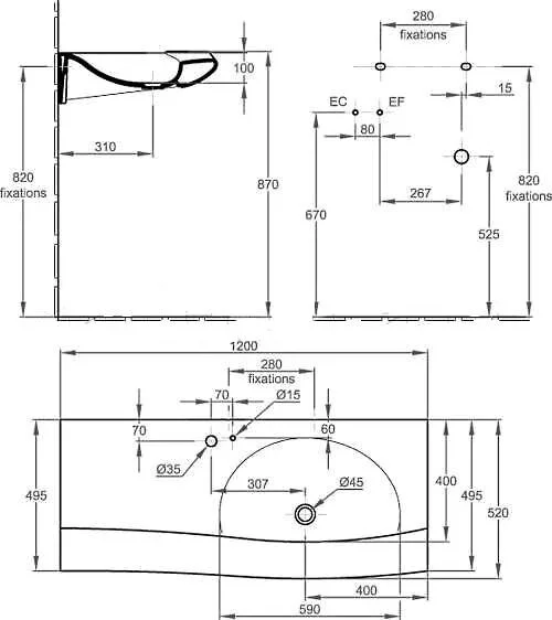 Раковина Jacob Delafon Stillness 120 см подвесная, 120 см - фото 6