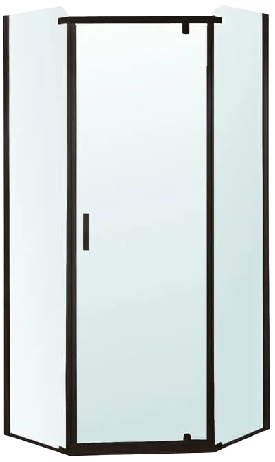 Душевой уголок BERGES Solo 100x100 см профиль черный, стеклянные, угловые, без поддона - фото 6