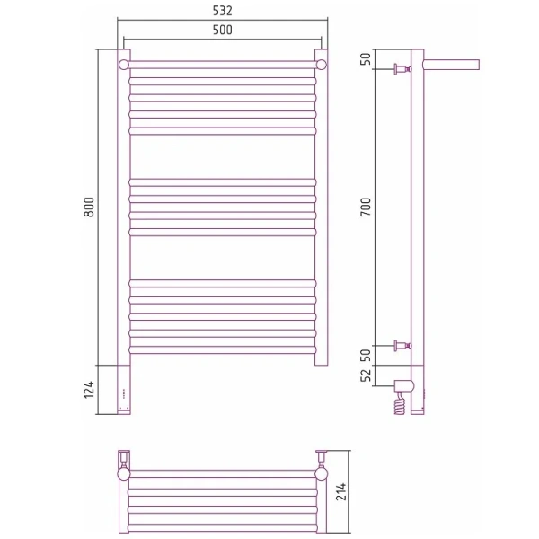 Полотенцесушитель электрический Сунержа Богема 3.0 50х80 см левый без покрытия, хром - фото 3