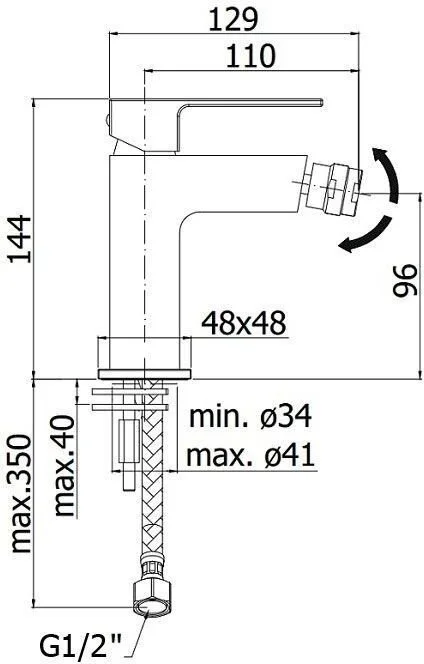 Смеситель для биде Paffoni Elle EL131 однорычажный - фото 2