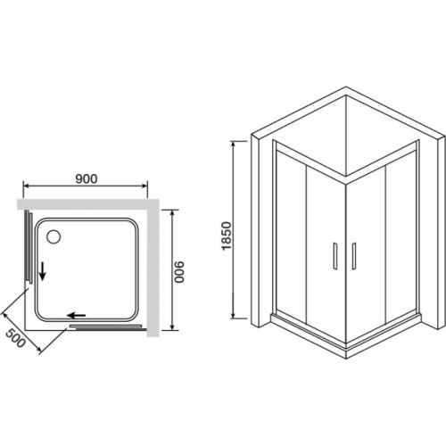 Душевой уголок RGW Classic CL-32 90x90 см стекло шиншилла - фото 2