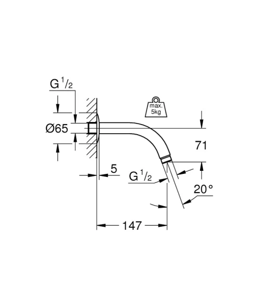 Кронштейн для верхнего душа Grohe Relexa neutral 28541000 - фото 2