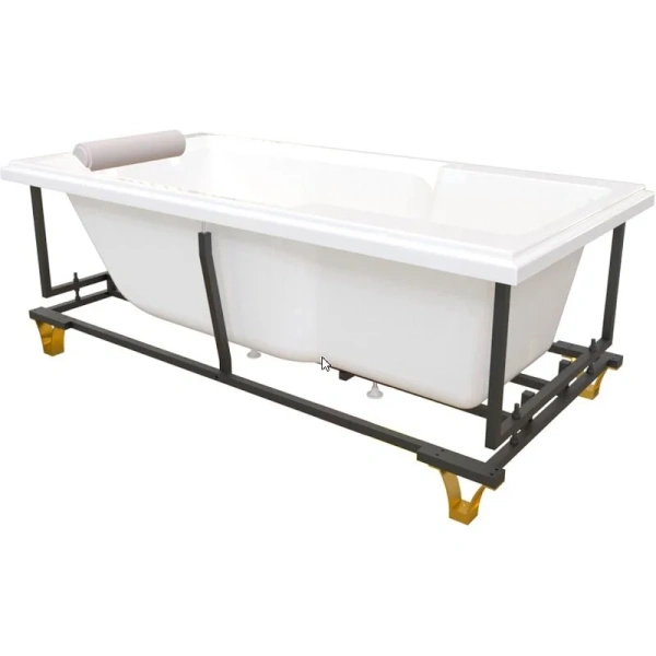 Акриловая ванна Fra Grande Русильон 4-01-3-0-1-424, 180 x 90 см, рама-подставка на декоративных ножках, комплект панелей, рама-подставка на декоративных ножках, комплект панелей, подголовник, белая/золото, прямоугольные - фото 5