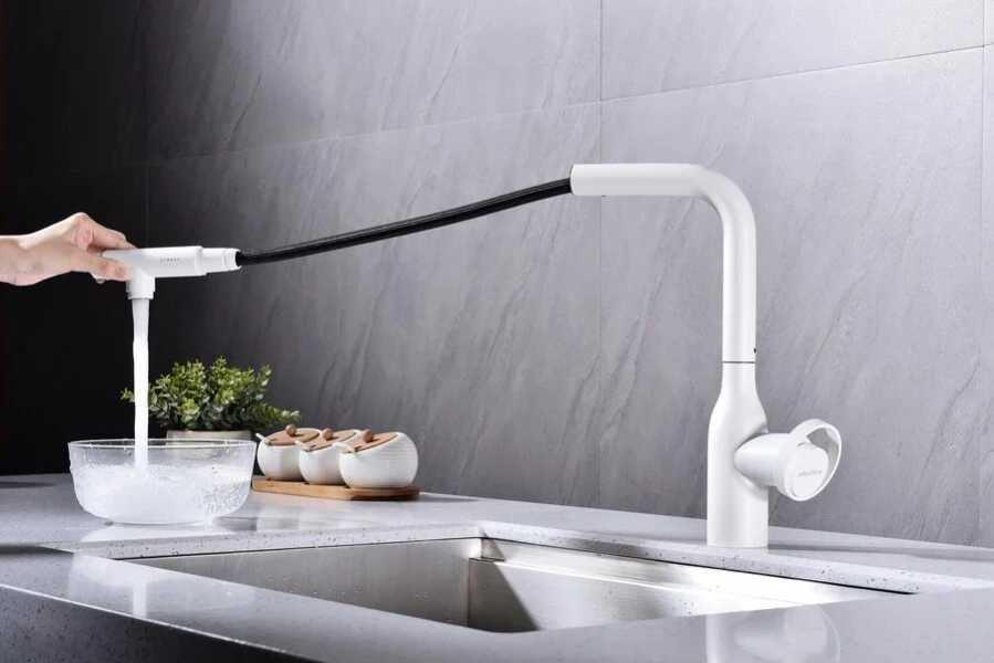 Смеситель для кухни Paulmark Urban белый матовый, современные, hi-tech - фото 3