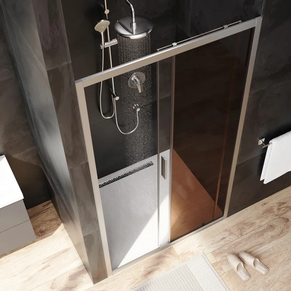 Душевая дверь в нишу AM.PM Gem Solo 110 см профиль хром стекло бронза, 110 см - фото 3