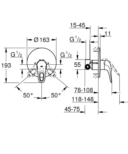 Смеситель для душа встраиваемый Grohe Eurostyle New 33635003 - фото 2