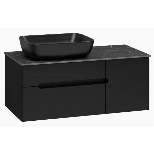 Тумба под раковину подвесная Misty Роял 100 см черная матовая, черная - фото 7