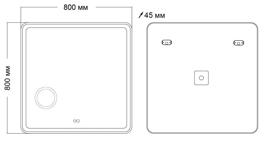 Зеркало с подсветкой Grossman Leo 80 см прямоугольное - фото 2