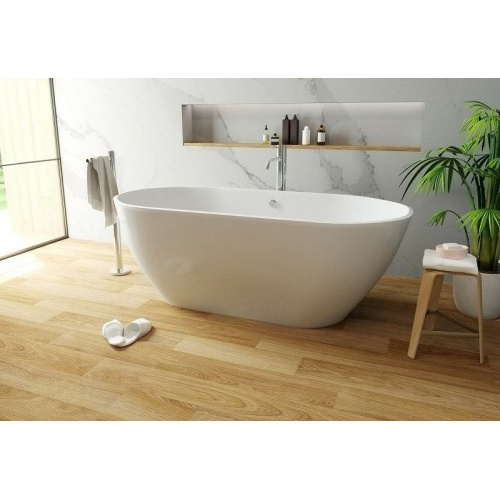 Ванна из литьевого мрамора Эстет Майами 180x80 см белая матовая, овальные - фото 5