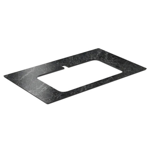 Столешница для встраиваемых сверху раковин Kerama Marazzi Plaza Classic 80 см  Риальто темный серый лаппатированный, в наличии - фото 2