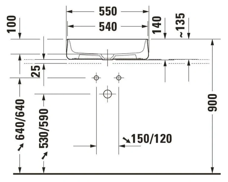 Раковина Duravit Zencha 55 см белый глянцевый - фото 3