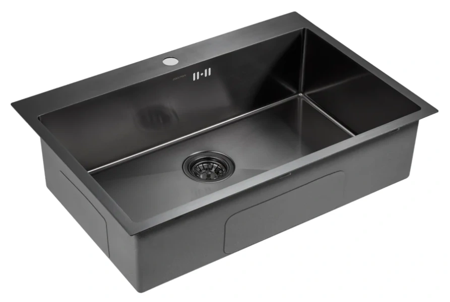 Мойка для кухни Paulmark Vast 75 вороненая сталь, прямоугольной формы - фото 4