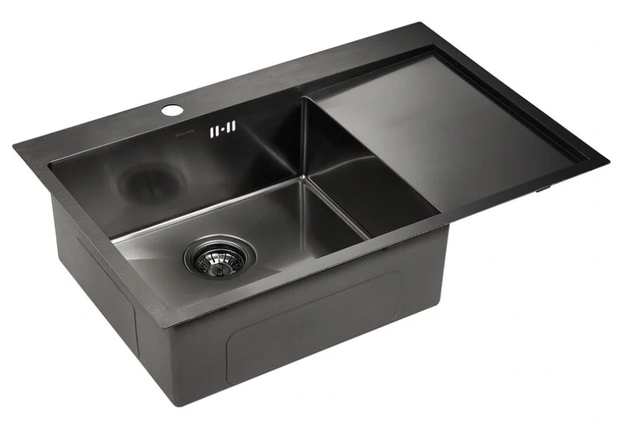 Мойка для кухни Paulmark Atlan 78 см вороненая сталь, правая, из нержавеющей стали, стальные, металлические - фото 3