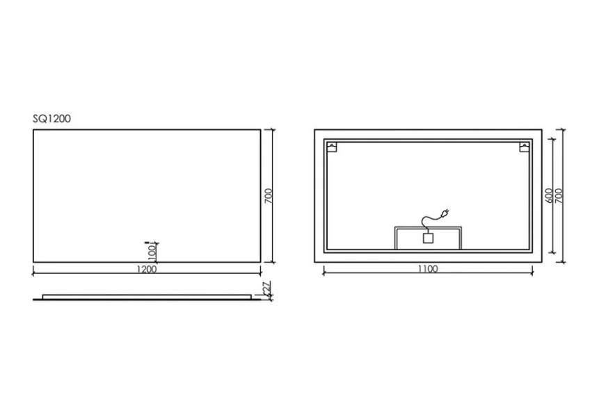 Зеркало с подсветкой Sancos Square 120 см прямоугольное - фото 2