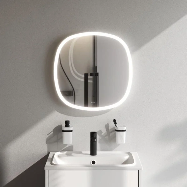 Зеркало с подсветкой Am.Pm Func 55 см равностороннее, в белой раме - фото 5