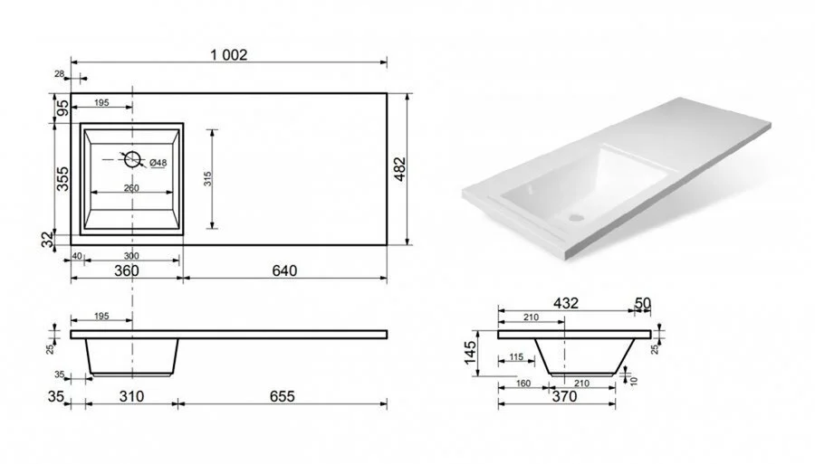 Тумба с раковиной напольная Style Line Даллас СС-00002346 100 см МДФ, 100 см - фото 6
