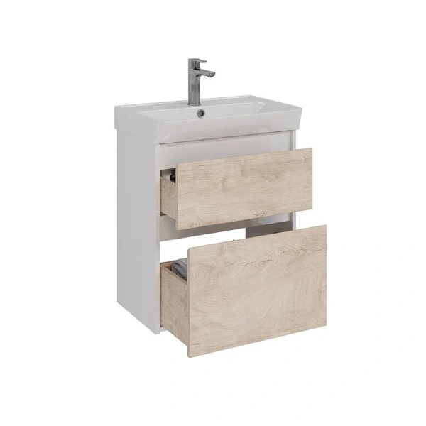 Тумба под раковину подвесная Lemark Combi 60 см дуб кантри, подвесная, пристенная - фото 4