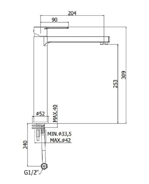 Смеситель для раковины Paffoni Ringo RIN081 однорычажный - фото 2