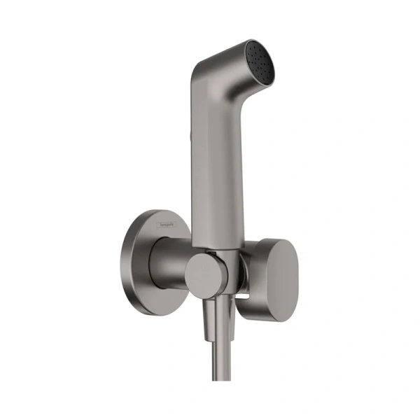 Гигиенический душ со смесителем Hansgrohe Bidette шлифованный черный хром - фото 1