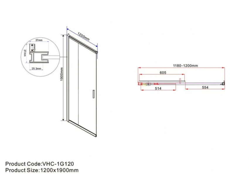 Душевой уголок Vincea Garda 120х120 см профиль черный, стекло тонированное, черные - фото 4