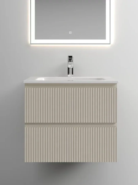 Тумба под раковину подвесная Sancos Snob T 60 см beige soft, современная, hi-tech - фото 3