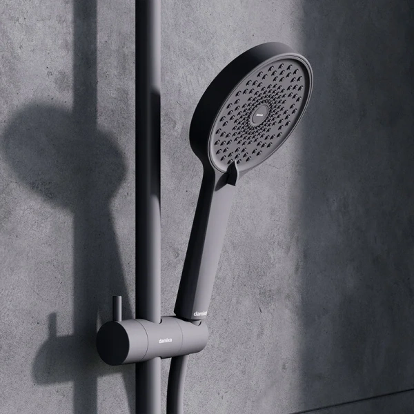 Душевая стойка Damixa Apollo черная, с тропическим душем - фото 4