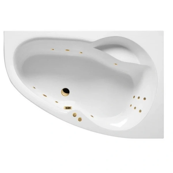 Ванна гидромассажная Excellent Newa Line 160 x 95 см, правая, белый/золото, WAEX.NEP16.LINE.GL - фото 1