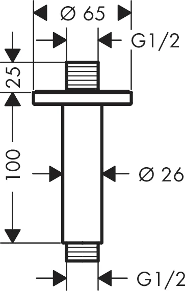 Потолочное подсоединение Hansgrohe Vernis Blend 27804 наружный монтаж - фото 2