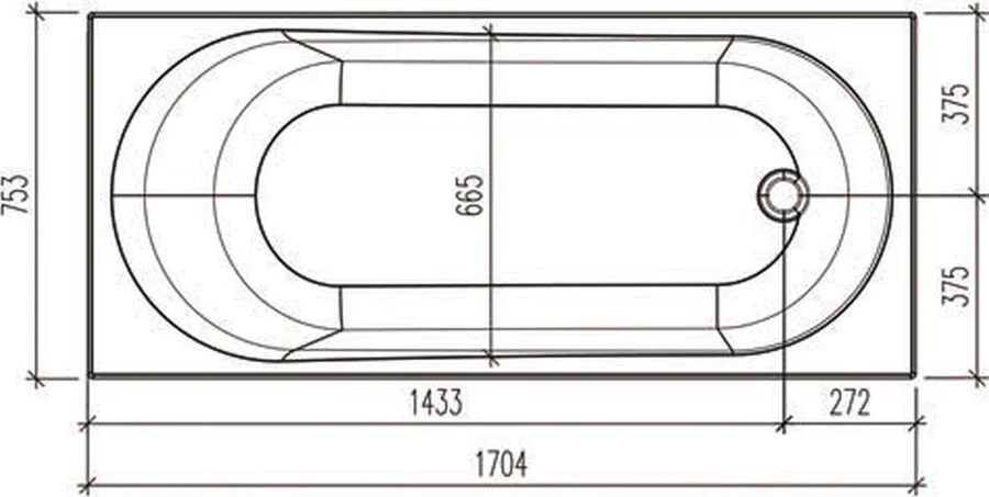 Акриловая ванна Eurolux Oberony E1017075025, 170 х 75 см, белая, прямоугольные - фото 5