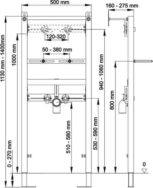 Инсталляция для раковины Berges Аtom с регулировкой по высоте, для раковины index_1 - фото 6