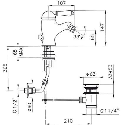 Смеситель для биде, хром, Nicolazzi Classica, для биде - фото 2