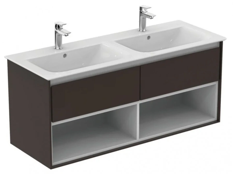 Тумба под раковину подвесная Ideal Standard Connect Air 120 см темно-коричневый, белый матовый - фото 4
