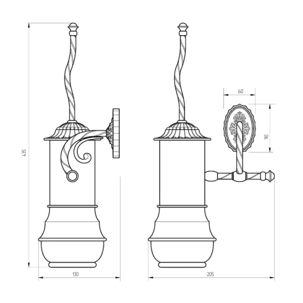 Ершик Migliore Edera бронза, классические, ретро, декорированные - фото 2