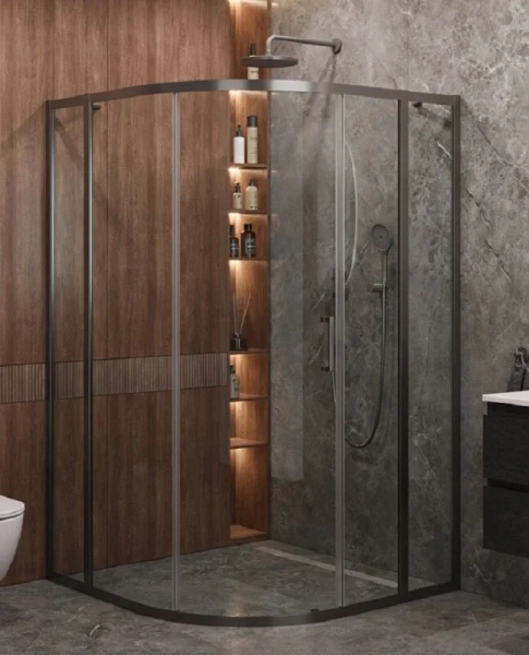 Душевой уголок Cezares Molveno 120х120 см стекло прозрачное профиль оружейная сталь - фото 1
