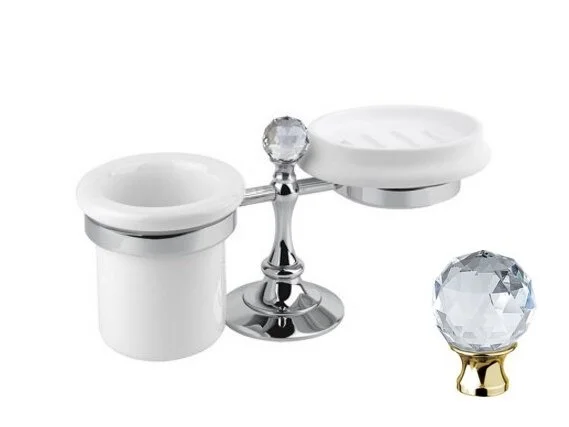 Стакан для ванной и мыльница Cezares Olimp-STT фурнитура Swarovski, в наличии, нет в наличии - фото 6