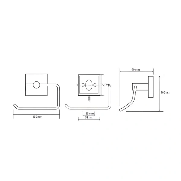Бумагодержатель Bemeta Beta хром - фото 2