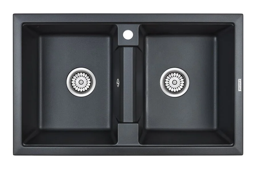 Мойка для кухни Paulmark Zwilling 81 см черный металлик - фото 1