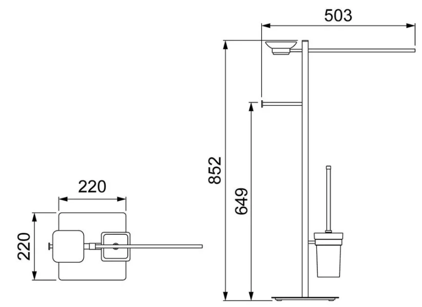 Стойка для ванной Timo Selene черная, современные, hi-tech - фото 2
