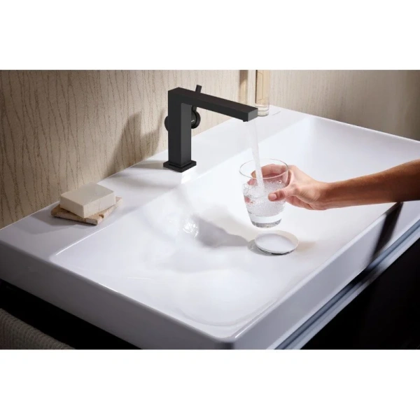 Смеситель для раковины Hansgrohe Tecturis E матовый черный, с 1 монтажным отверстием - фото 9