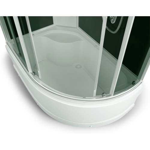 Душевая кабина, задние стенки чёрные, стекло тонированное, Erlit Comfort ER4512TP-C4, с раздвижными дверьми - фото 5