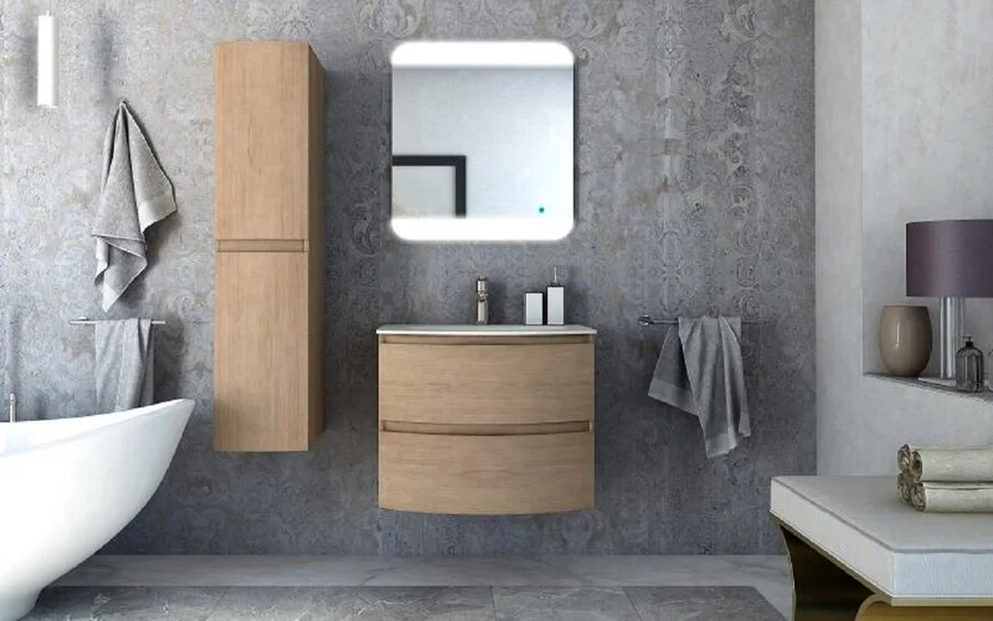Тумба с раковиной подвесная Cezares Vague 54834 104 см Rovere Tabacco - фото 3