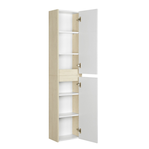 Шкаф подвесной Акватон Сканди 35 см белый глянцевый/дуб верона, современные, hi-tech - фото 4