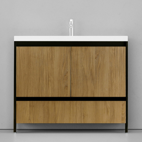 Тумба под раковину напольная Velvex Klaufs 99 см черная/шатане, по запросу - фото 2